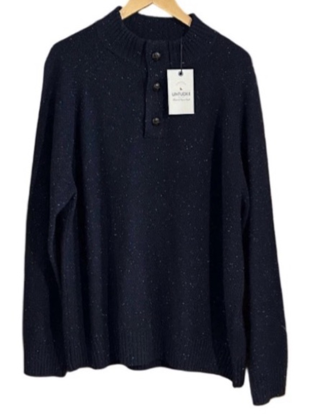 UNTUCKit Gordonne Sweater Mens XXL Lambswool Sky Captain Fisherman Grandpa New